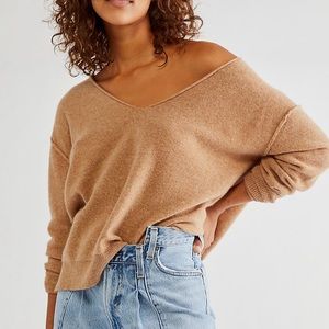 Free People Solitaire Cashmere V Neck Sweater